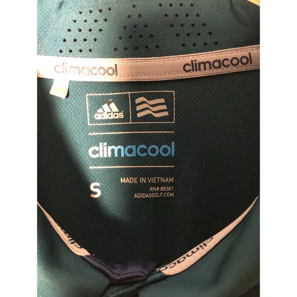 Adidas Mens Polo Shirt ClimaCool Gradient Small Lightweight Golf Activewear Teal - Picture 3 of 8